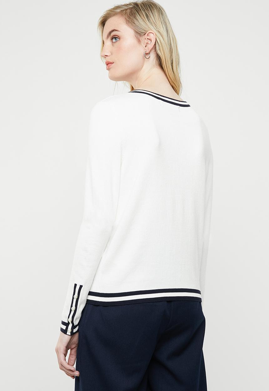 Vero Moda - Lynn glory long sleeve O-neck - white