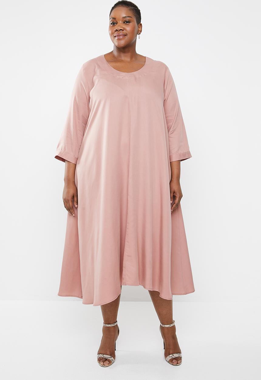 AMANDA LAIRD CHERRY - Plus size nomalizo midi dress - pink