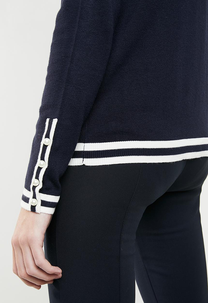 Vero Moda - Lynn glory long sleeve O-neck - navy