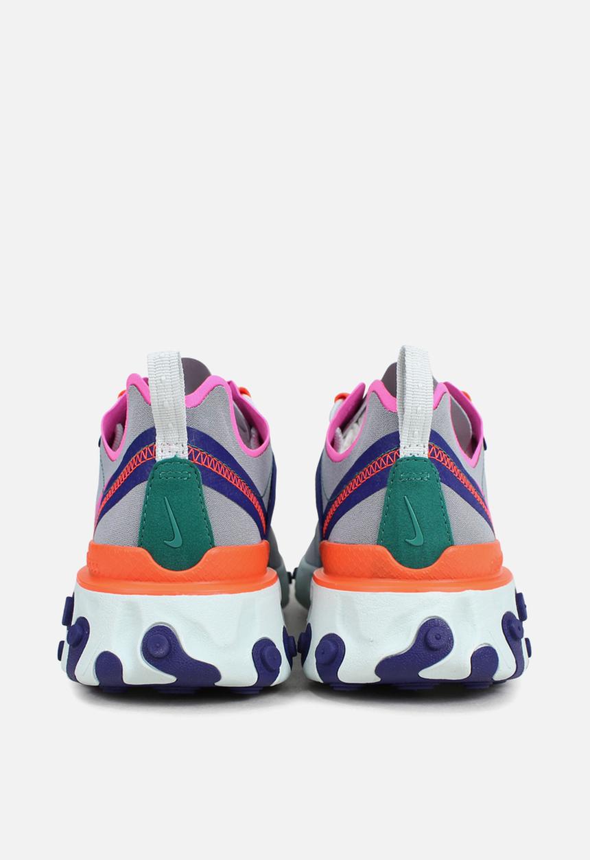 Nike - Wmns React Element 55 - wolf grey/laser fuchsia-hyper crimson