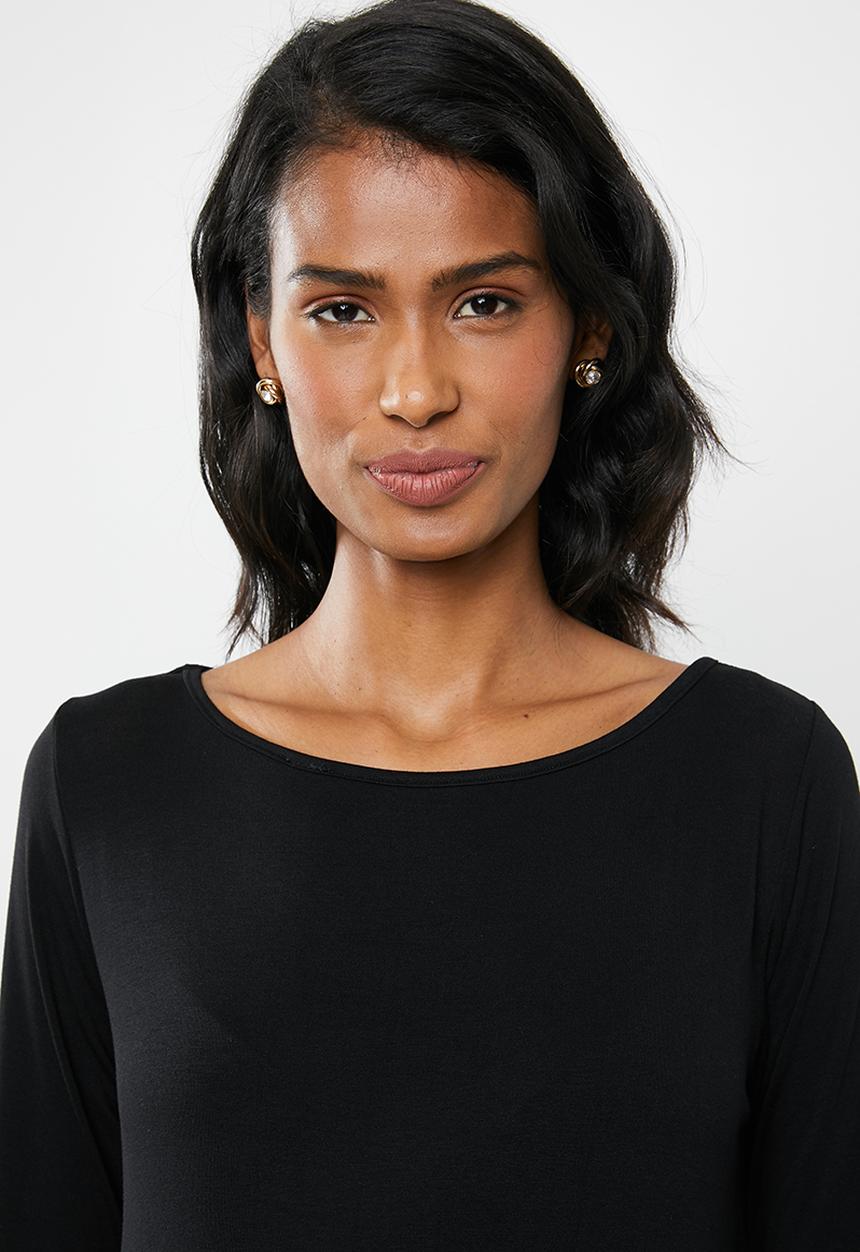 edit Maternity - Scoop neck maxi dress - black