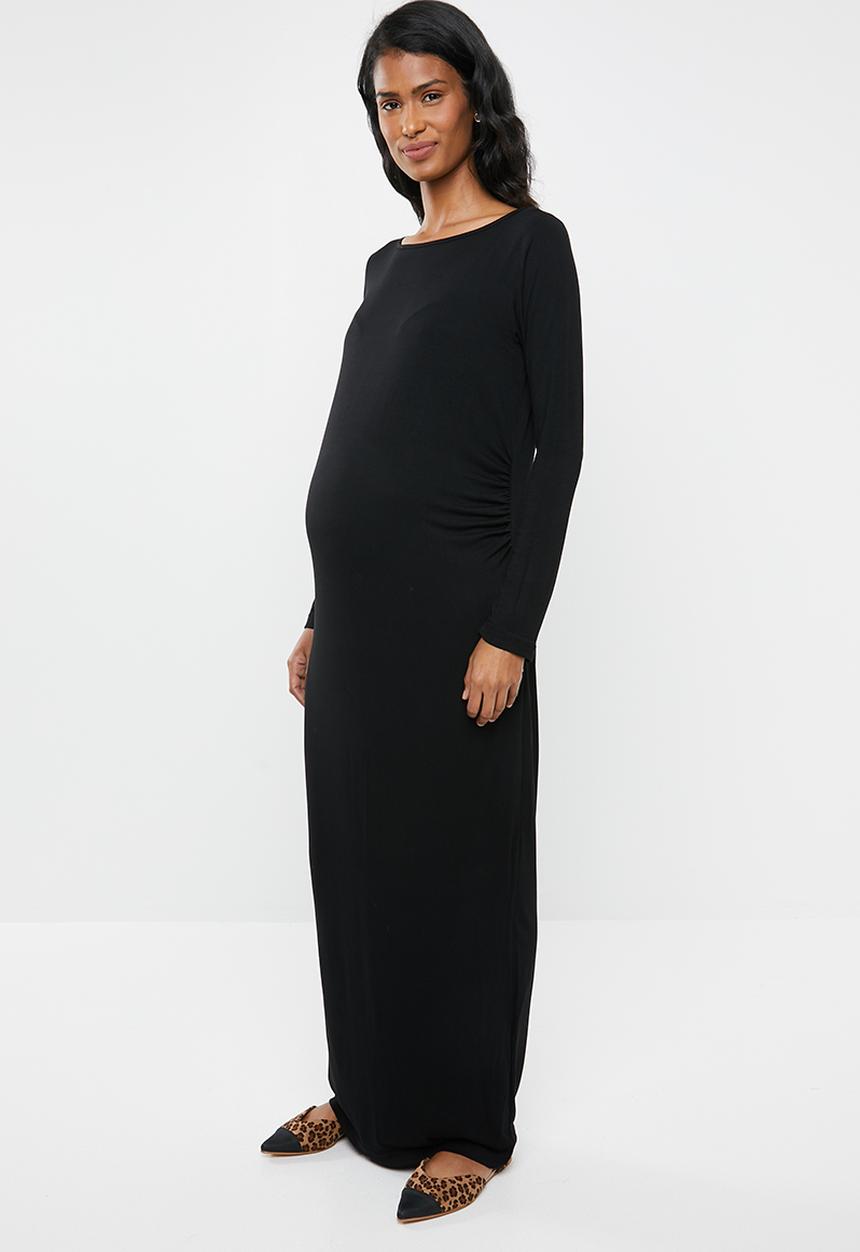 edit Maternity - Scoop neck maxi dress - black