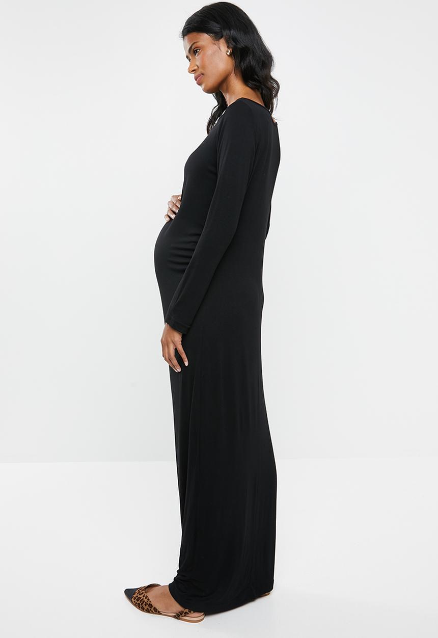 edit Maternity - Scoop neck maxi dress - black
