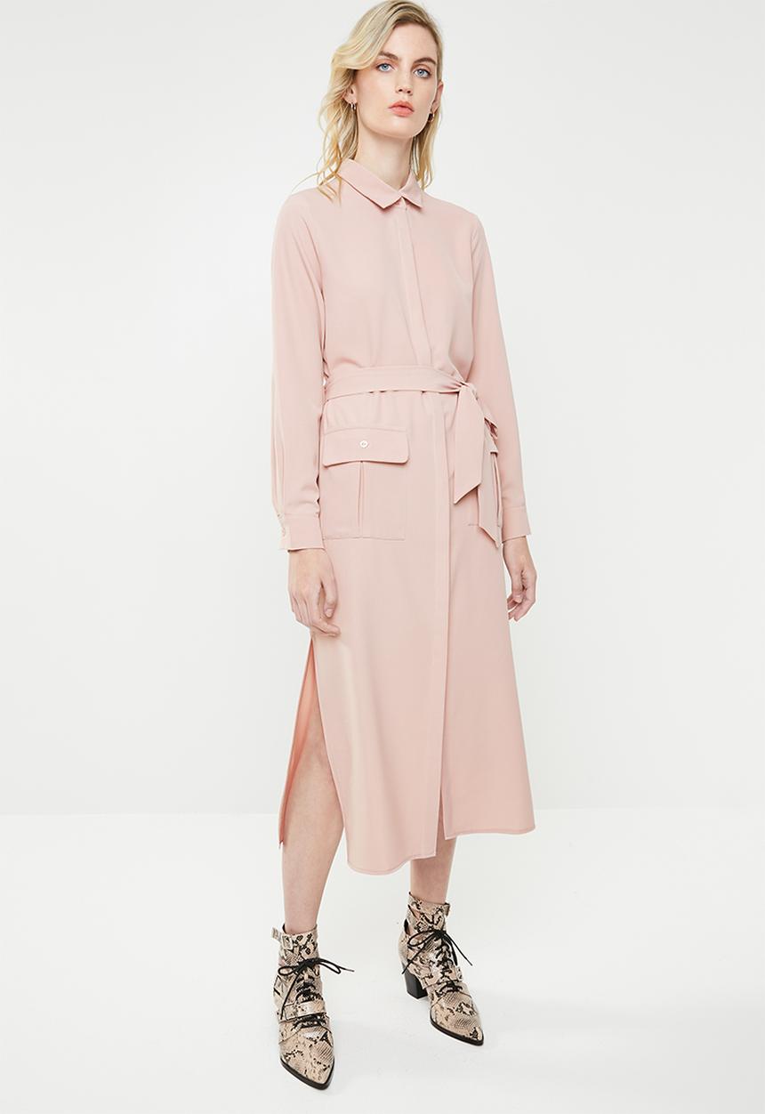 Superbalist - Utility long sleeve dress - pink 