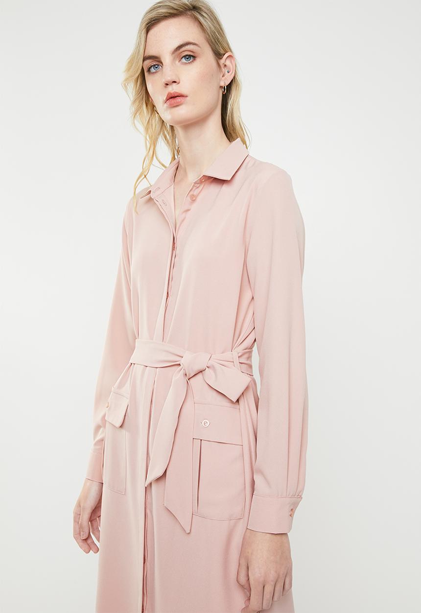 Superbalist - Utility long sleeve dress - pink 