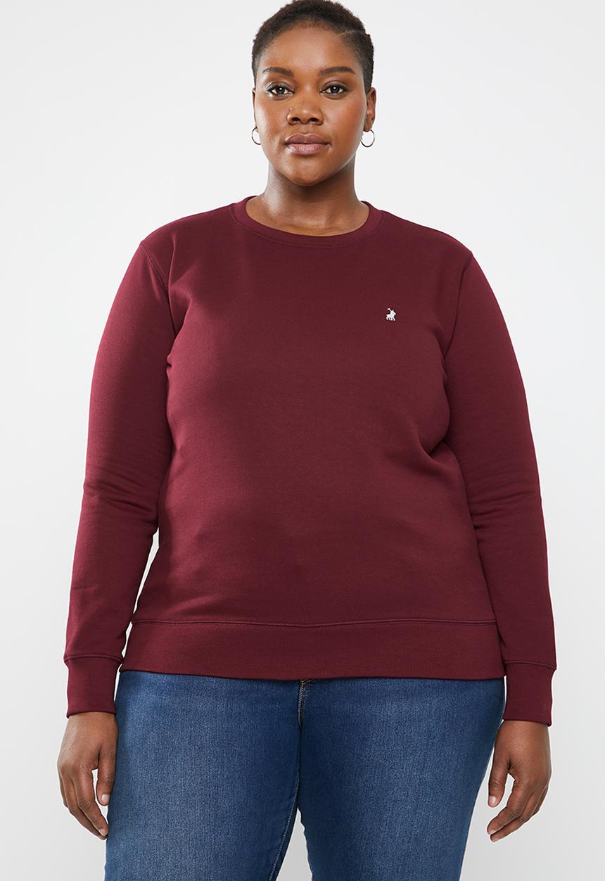 POLO - Plus size Lexie long sleeve jersey - burgundy