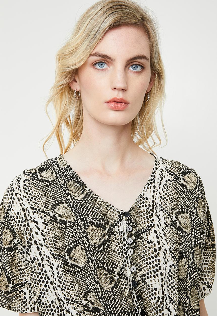 Superbalist - Tie front blouse snake print blouse - multi