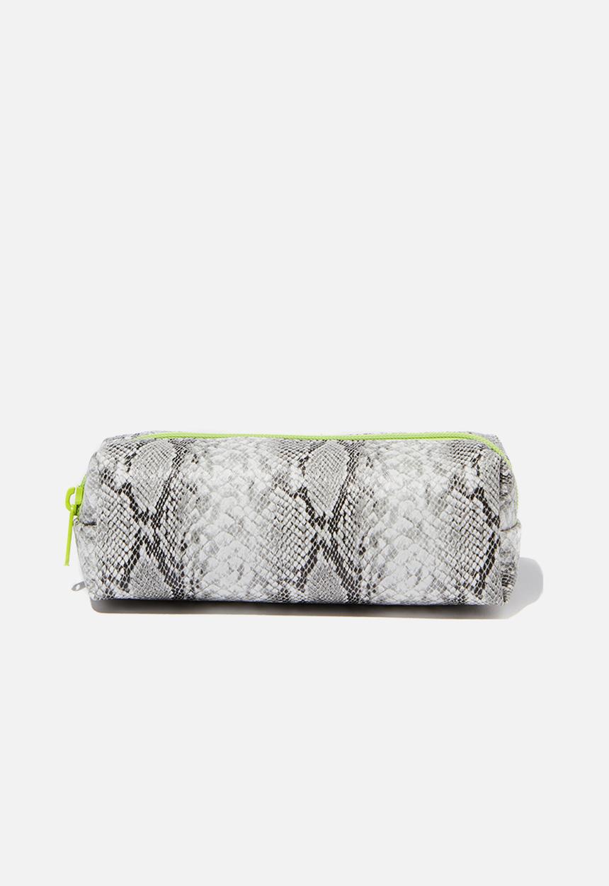 Typo - Bailey pencil case - snakeskin neon zip