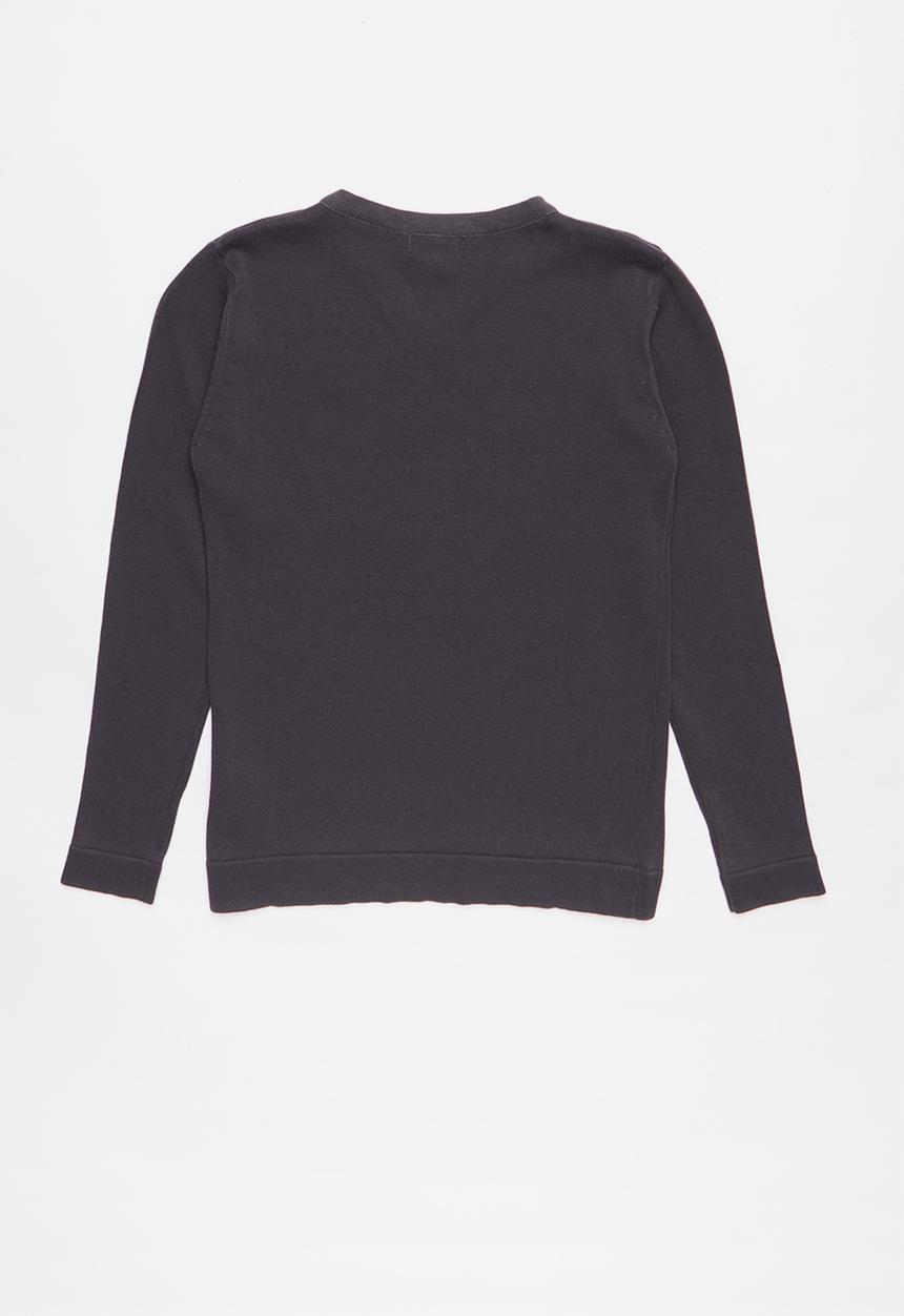 POLO - Boys Justin long sleeve V-neck pullover - charcoal