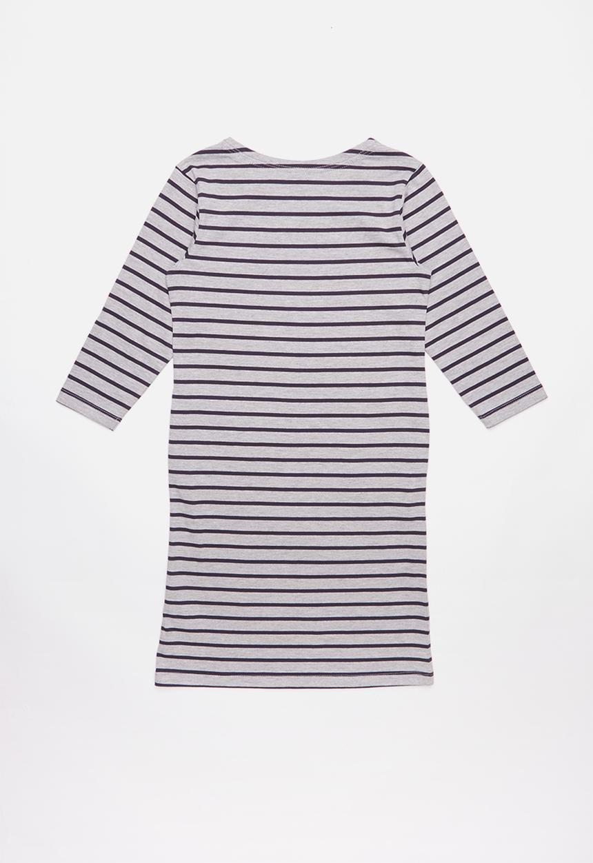 POLO - Striped dress - grey & navy 