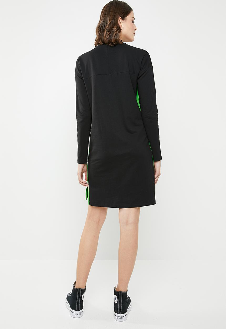 Noisy May - Leah long sleeve sweat dress - black