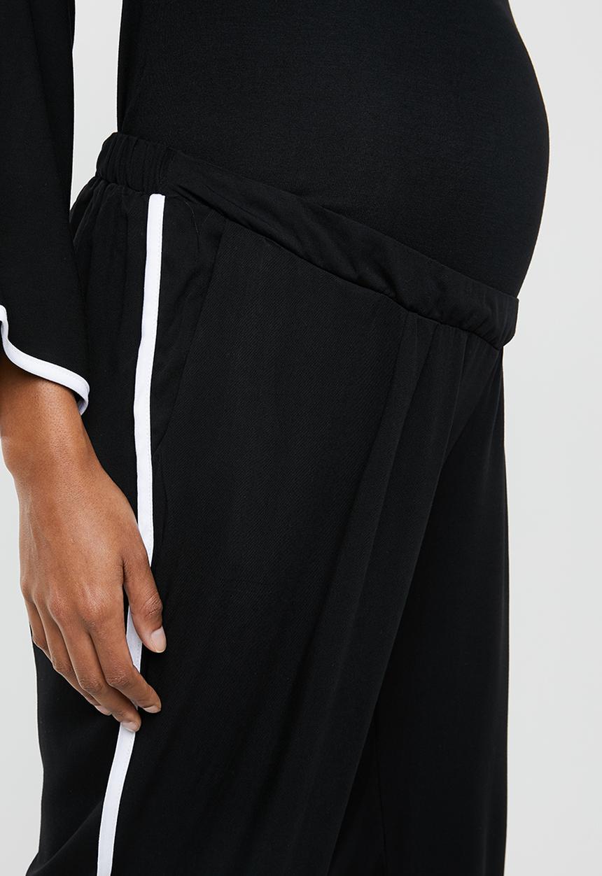 edit Maternity - Side stripe casual pants - black