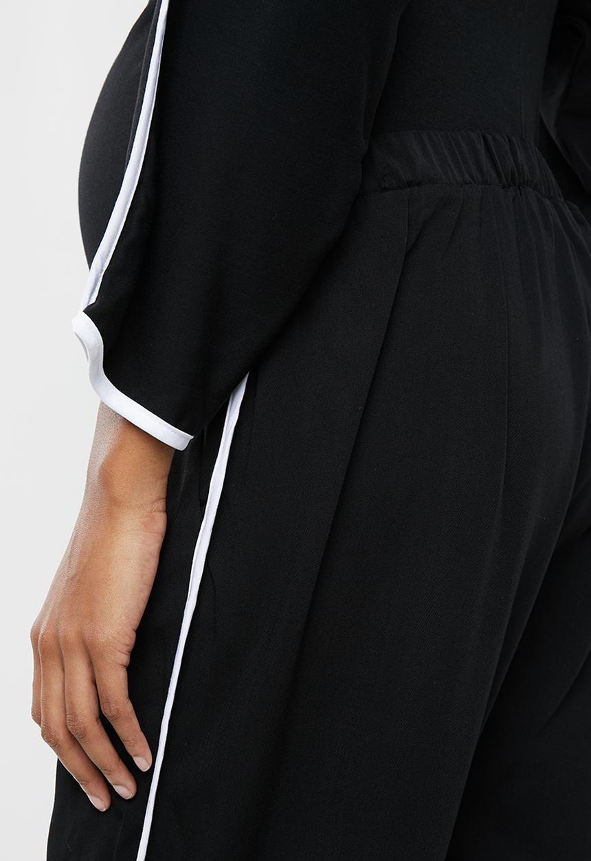 edit Maternity - Side stripe casual pants - black