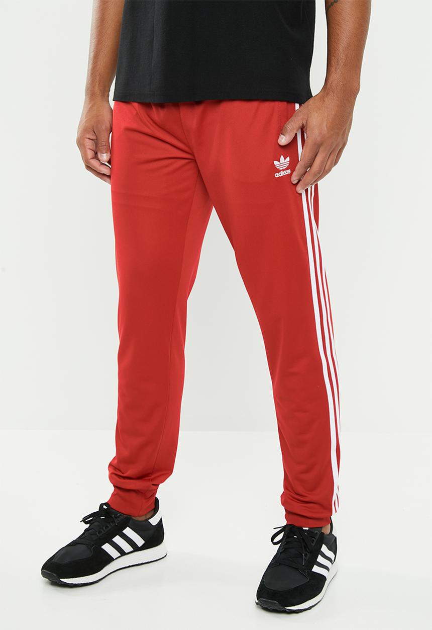 adidas Originals - SST track pants - red & white