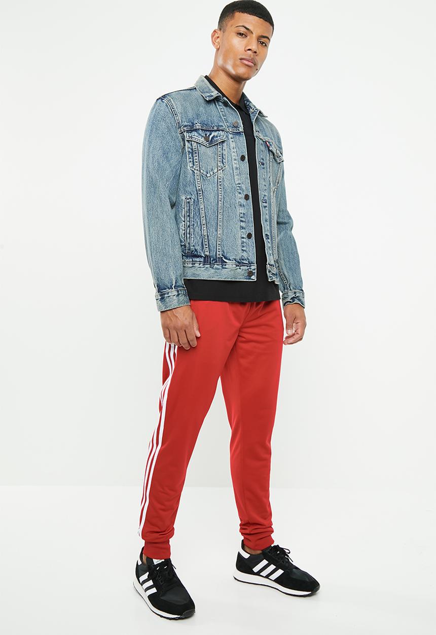 adidas Originals - SST track pants - red & white