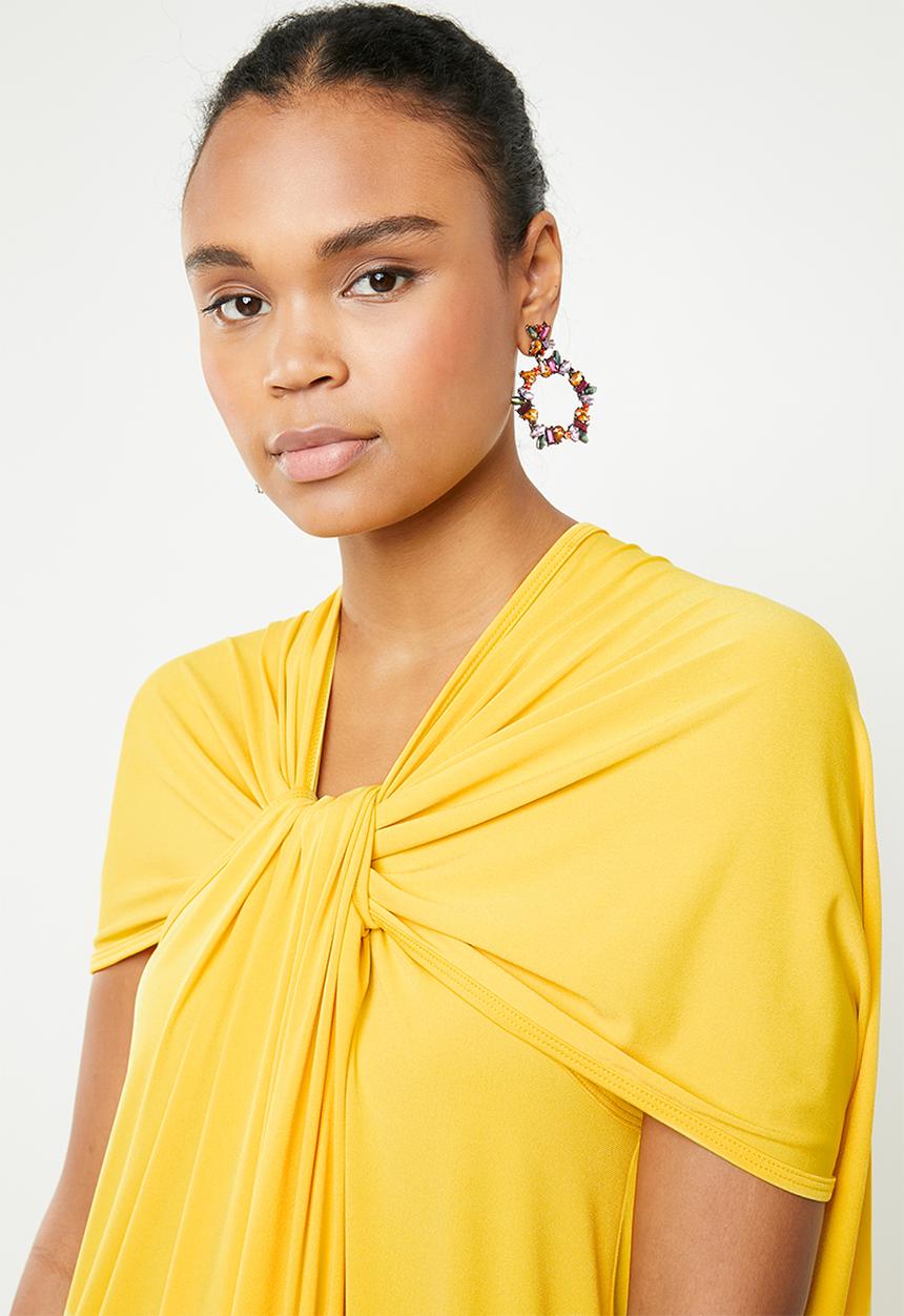 ERRE - Twist front maxi dress - yellow