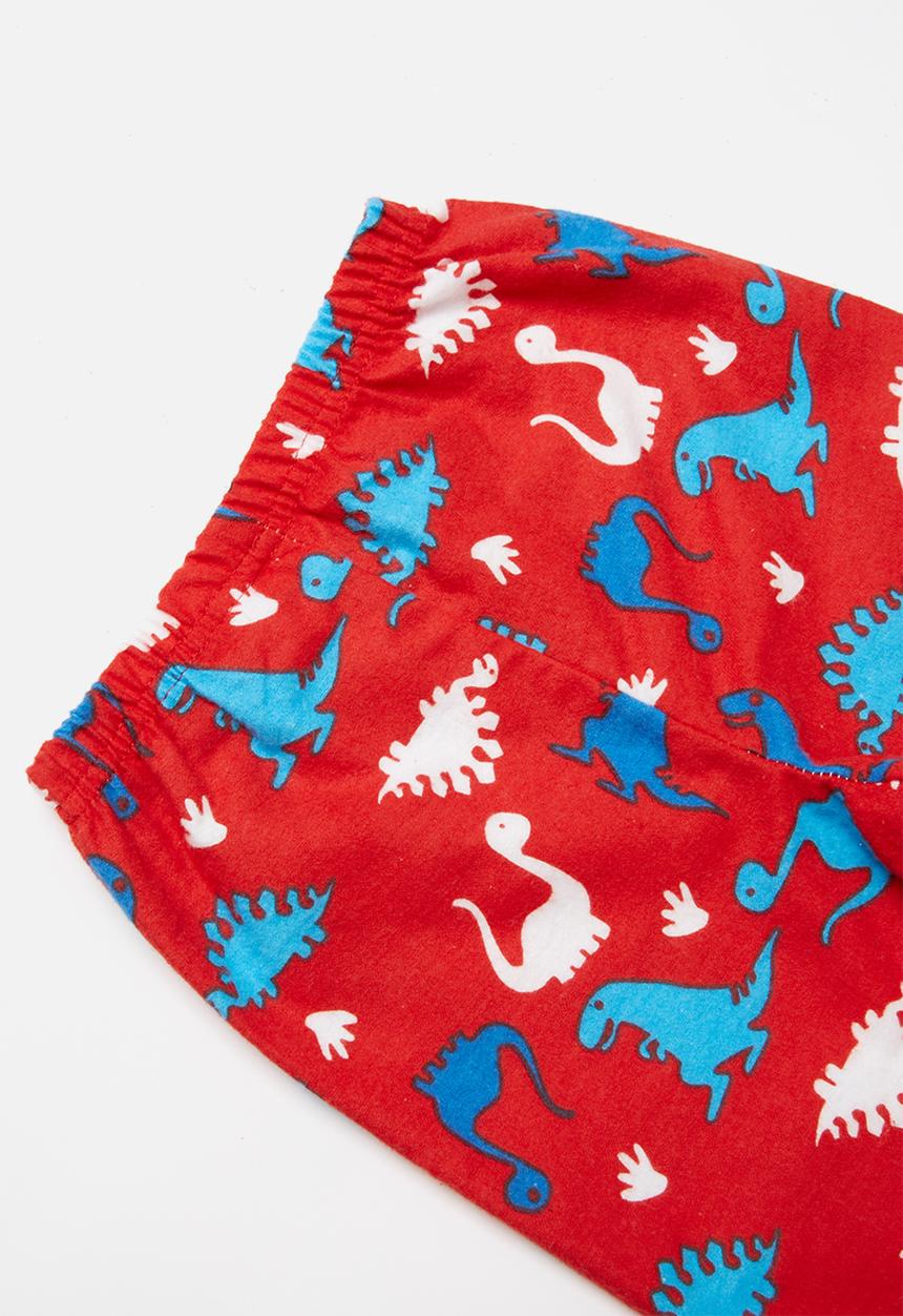 Pop Candy - Flannel dinosaur pyjamas - red