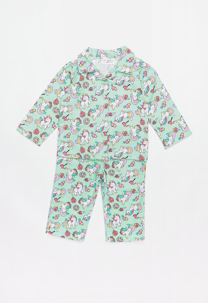Pop Candy - Full flannel pyjamas - green