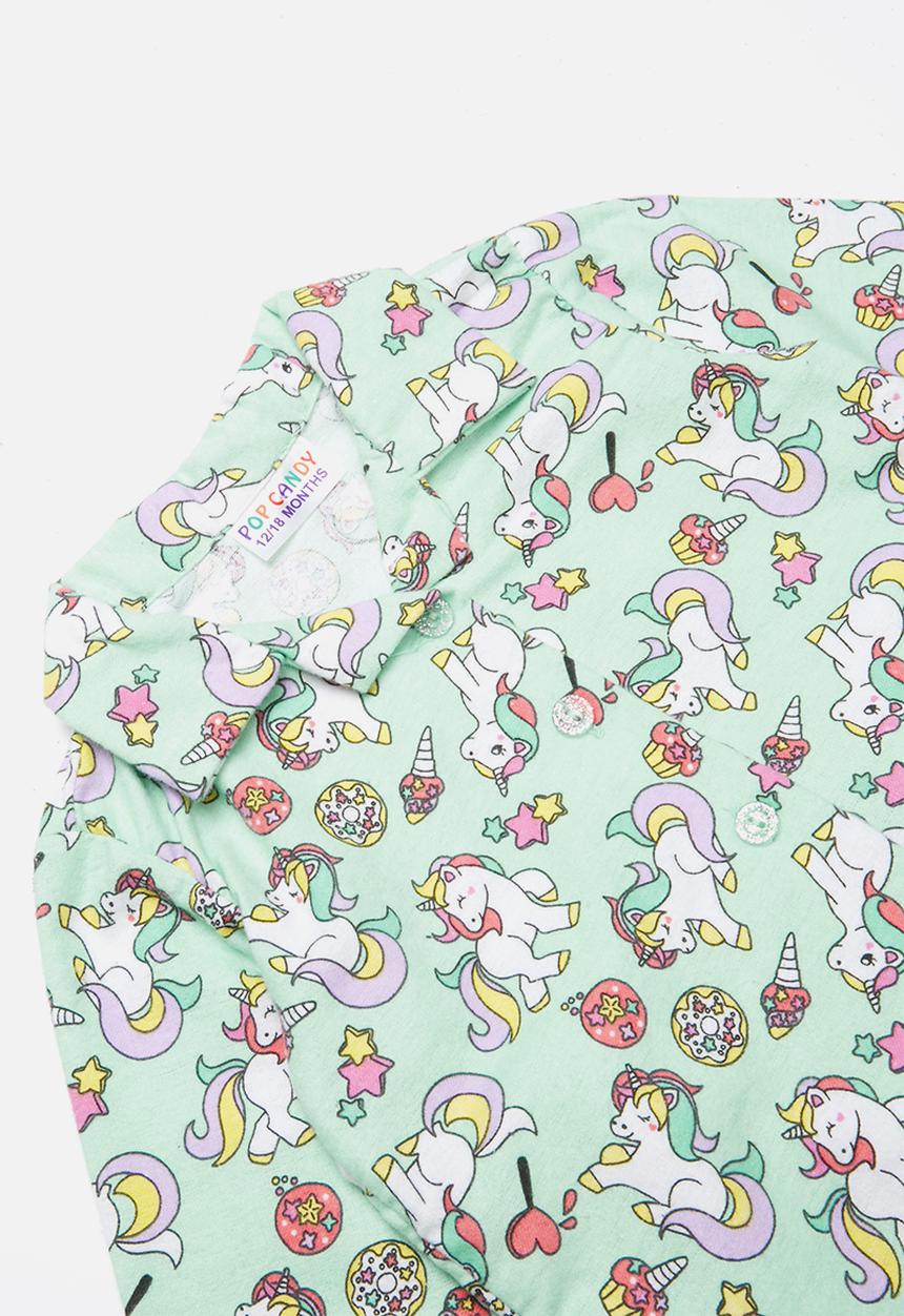 Pop Candy - Full flannel pyjamas - green