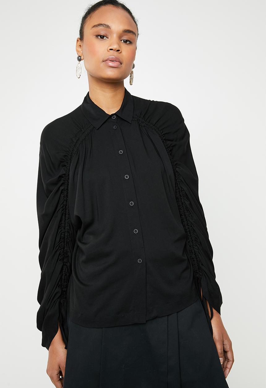 AMANDA LAIRD CHERRY - Khothatso volume sleeve shirt - black