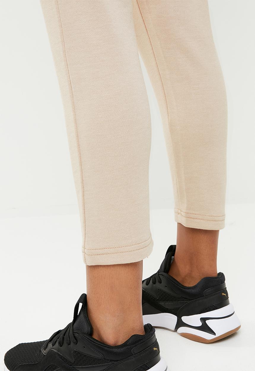 Missguided - High waisted tapered trackpants - beige 