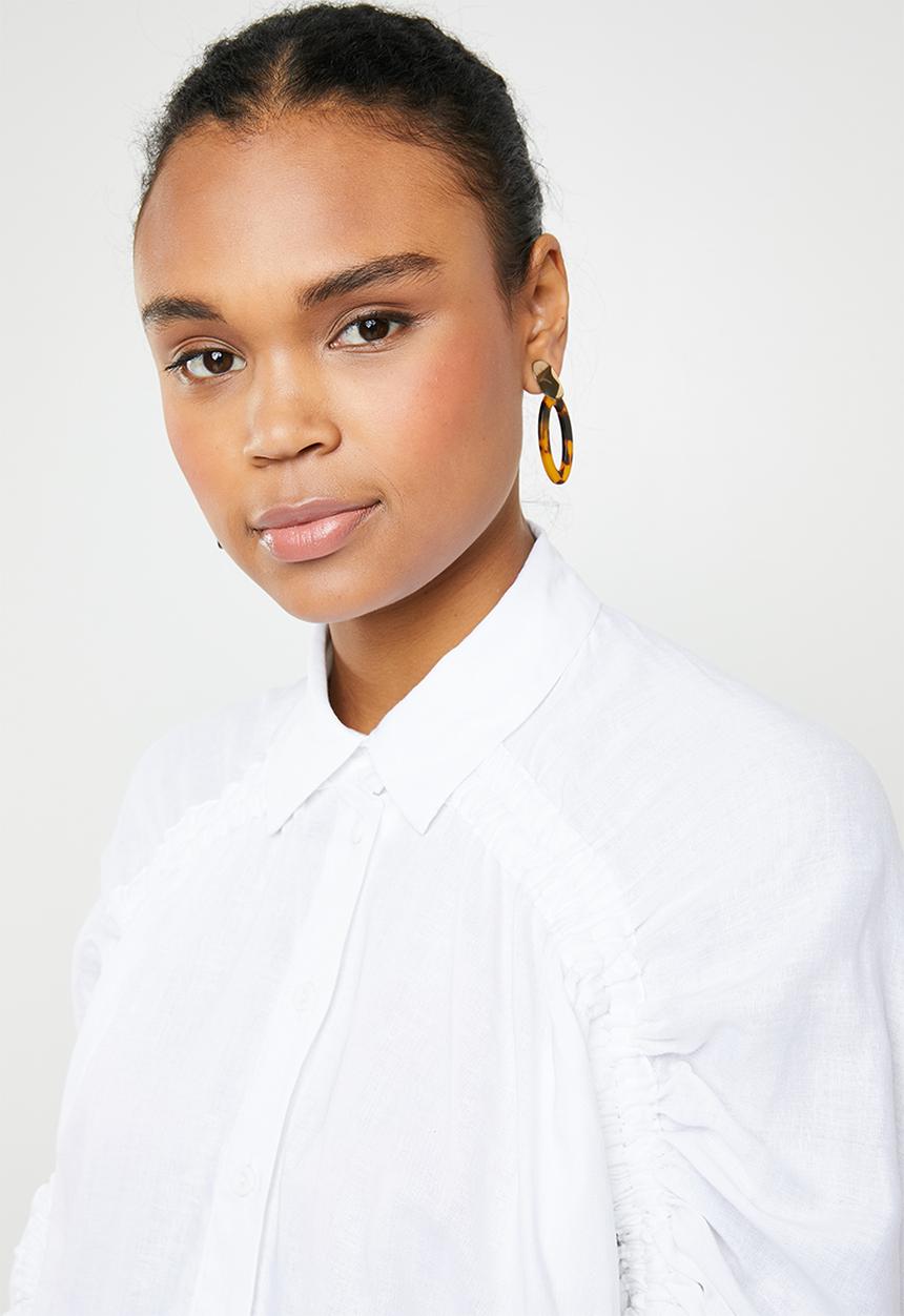 AMANDA LAIRD CHERRY - Khothatso volume sleeve shirt - white