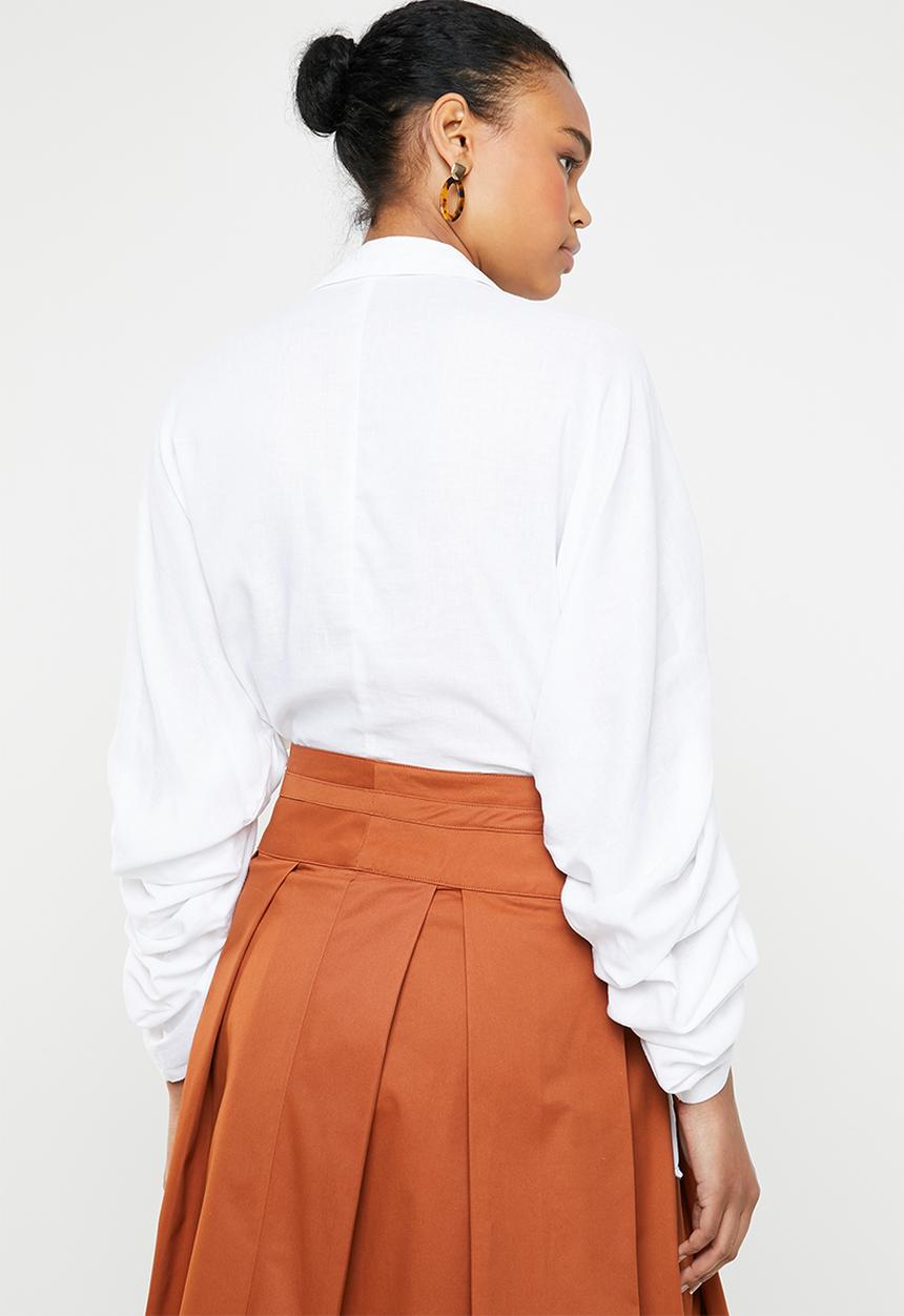 AMANDA LAIRD CHERRY - Khothatso volume sleeve shirt - white
