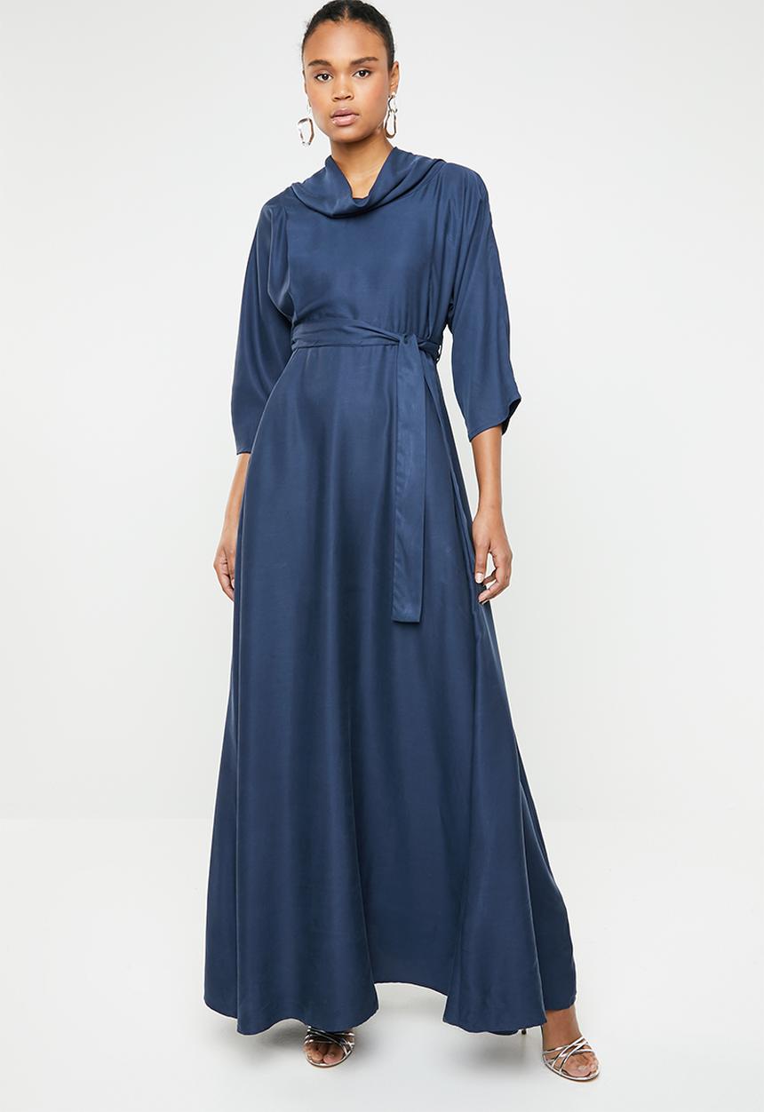 AMANDA LAIRD CHERRY - Nomathemba cowl maxi - navy