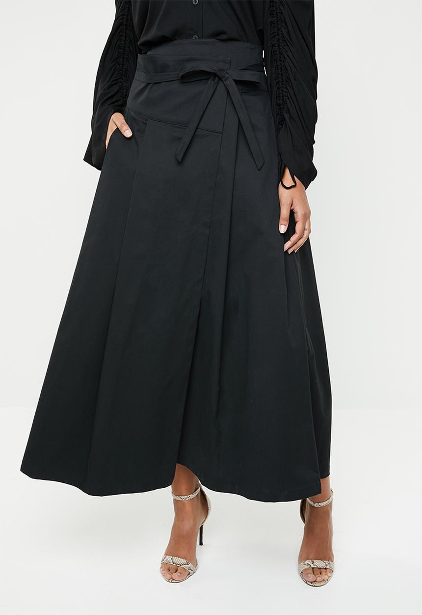 AMANDA LAIRD CHERRY - Sphe pleated wrap skirt - black