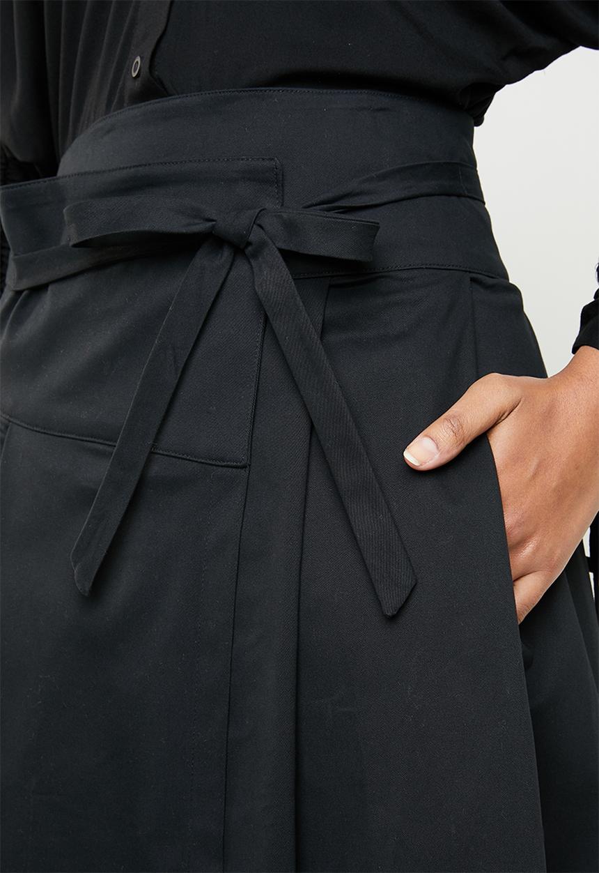 AMANDA LAIRD CHERRY - Sphe pleated wrap skirt - black