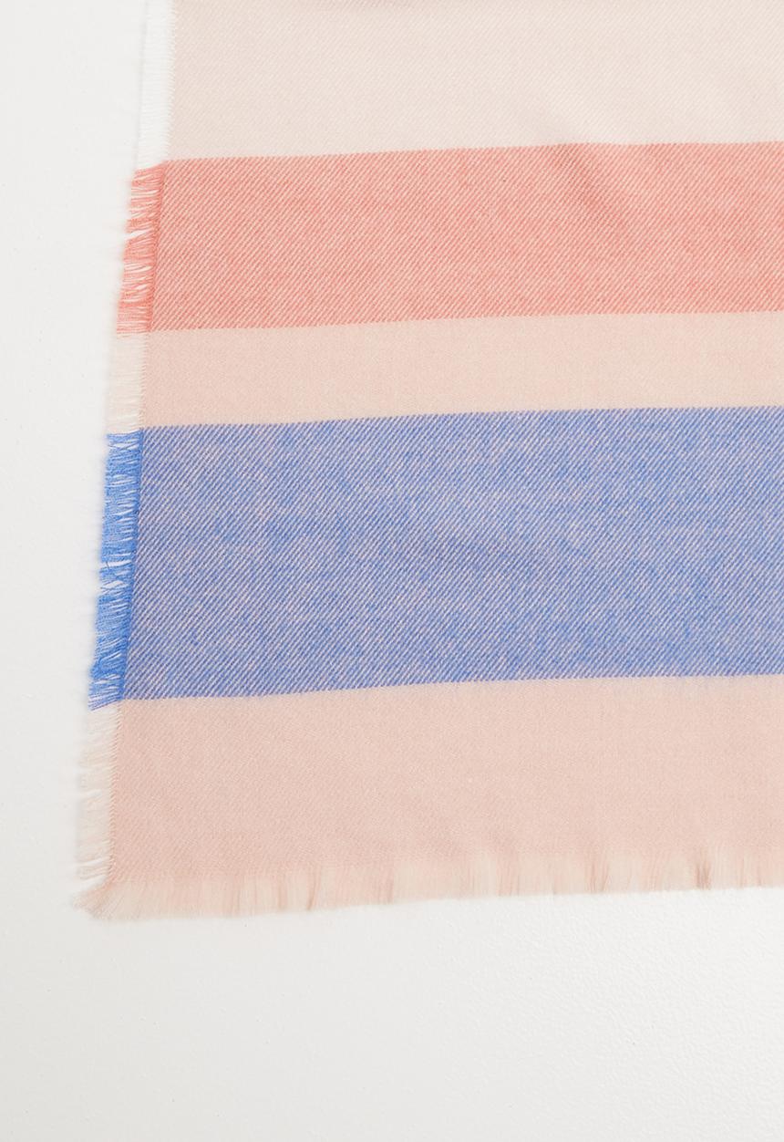 MANGO - Striped scarf - pink