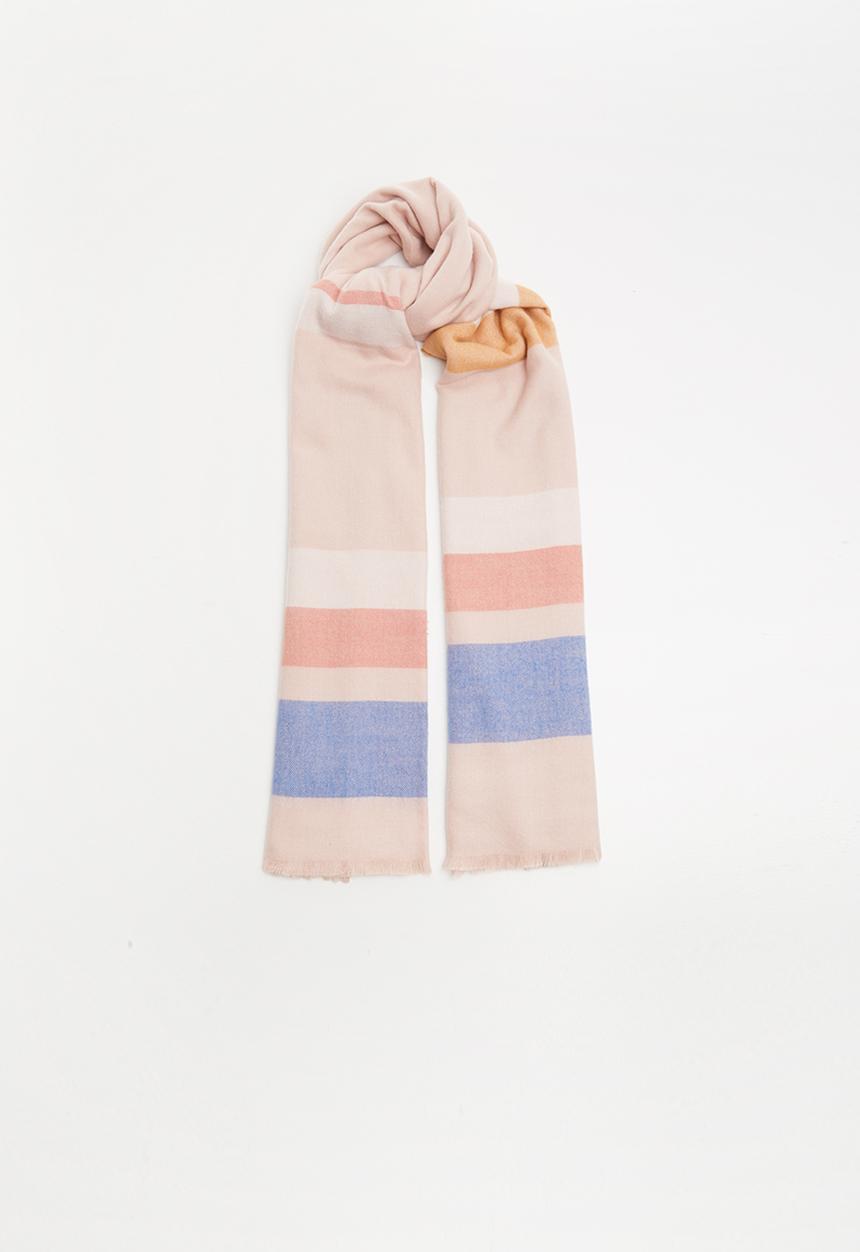 MANGO - Striped scarf - pink