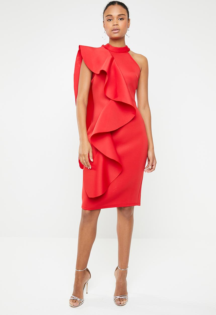 STYLE REPUBLIC - Ruffle detail mini dress - red