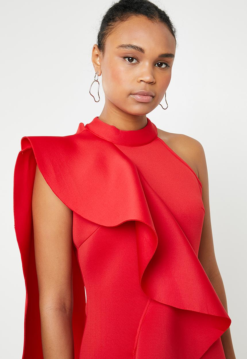 STYLE REPUBLIC - Ruffle detail mini dress - red