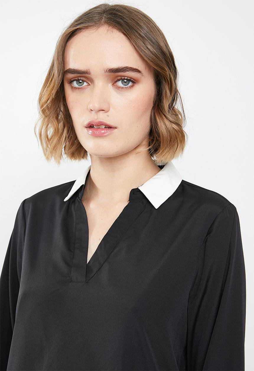 Vero Moda - Long sleeve midi top - black