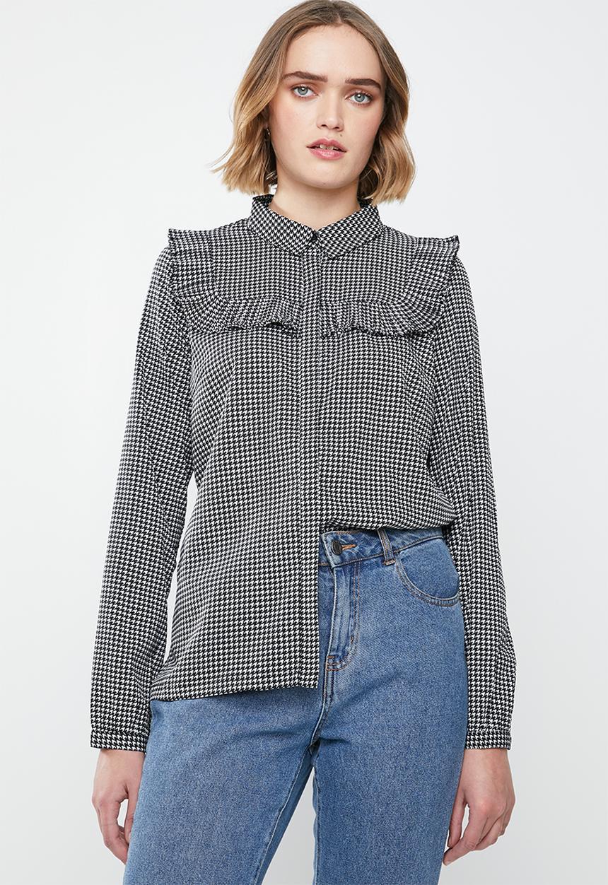 Vero Moda - HHallie long sleeve shirt - black & white