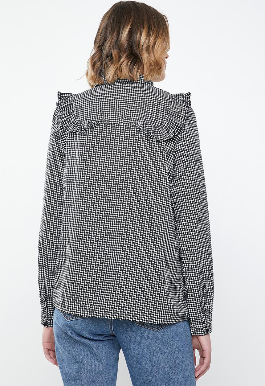 Vero Moda - HHallie long sleeve shirt - black & white
