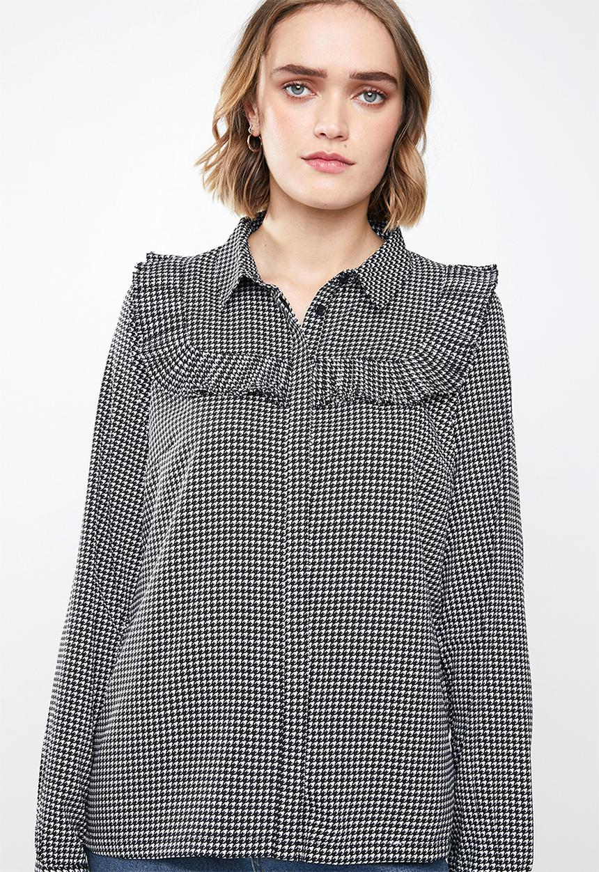Vero Moda - HHallie long sleeve shirt - black & white
