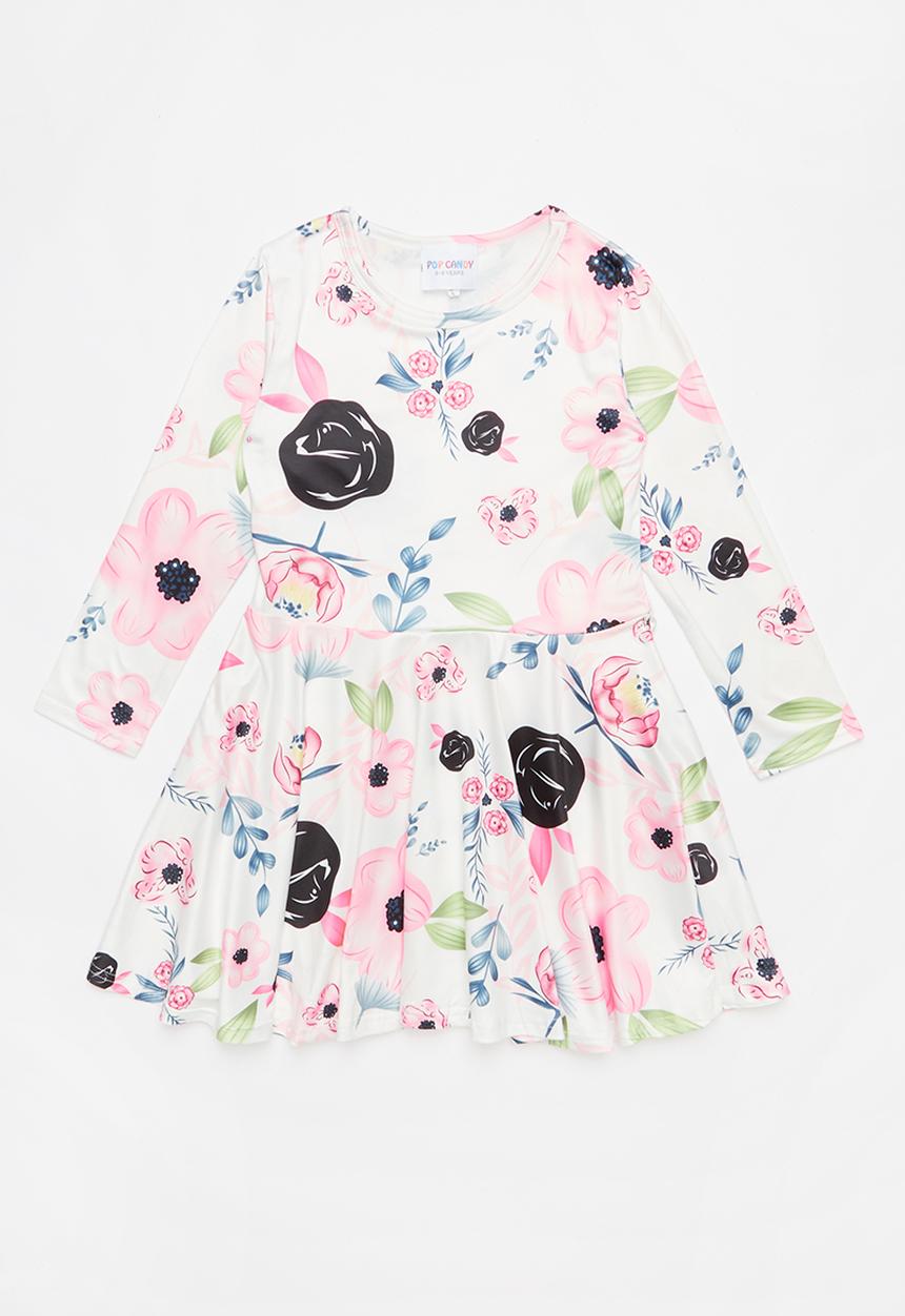 Pop Candy - Long sleeve printed dress - multi