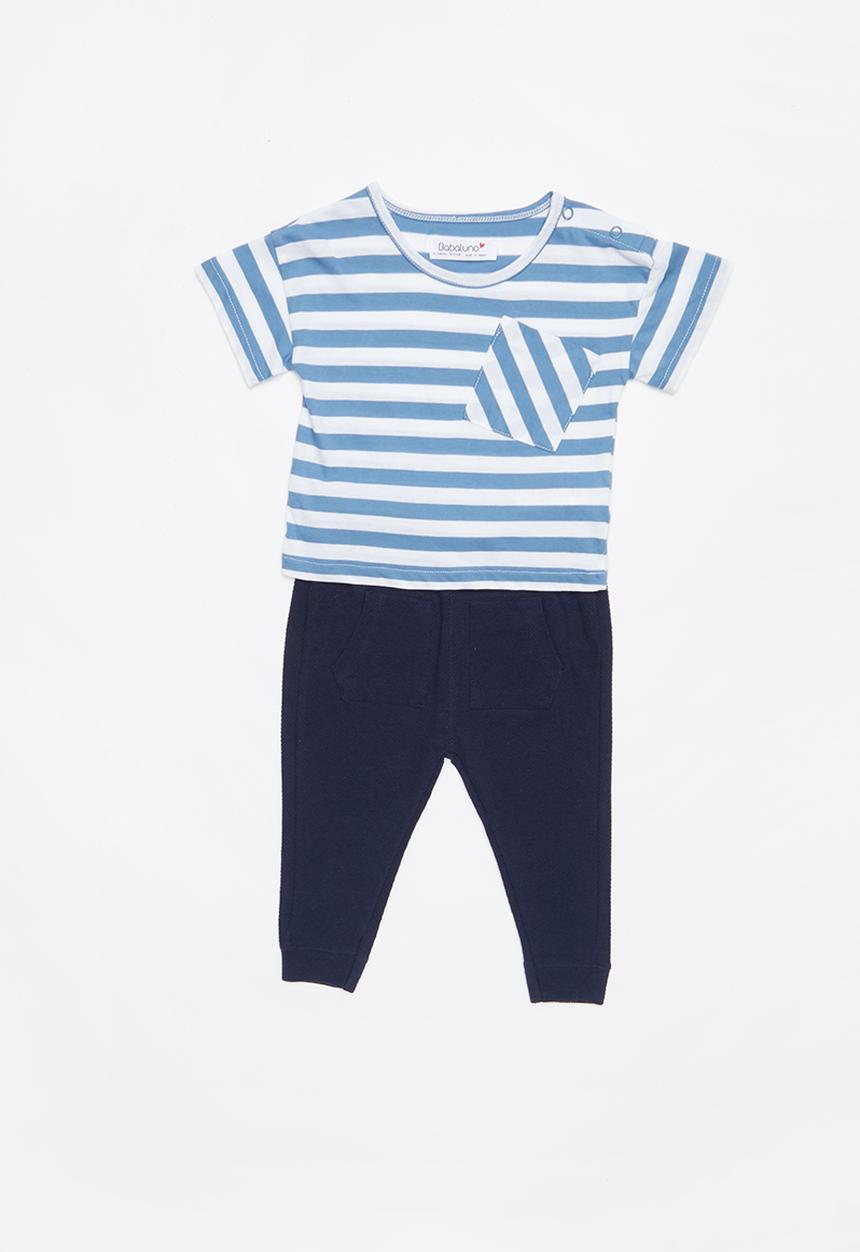 MINOTI - Boxy tee & jumbo joggers - blue