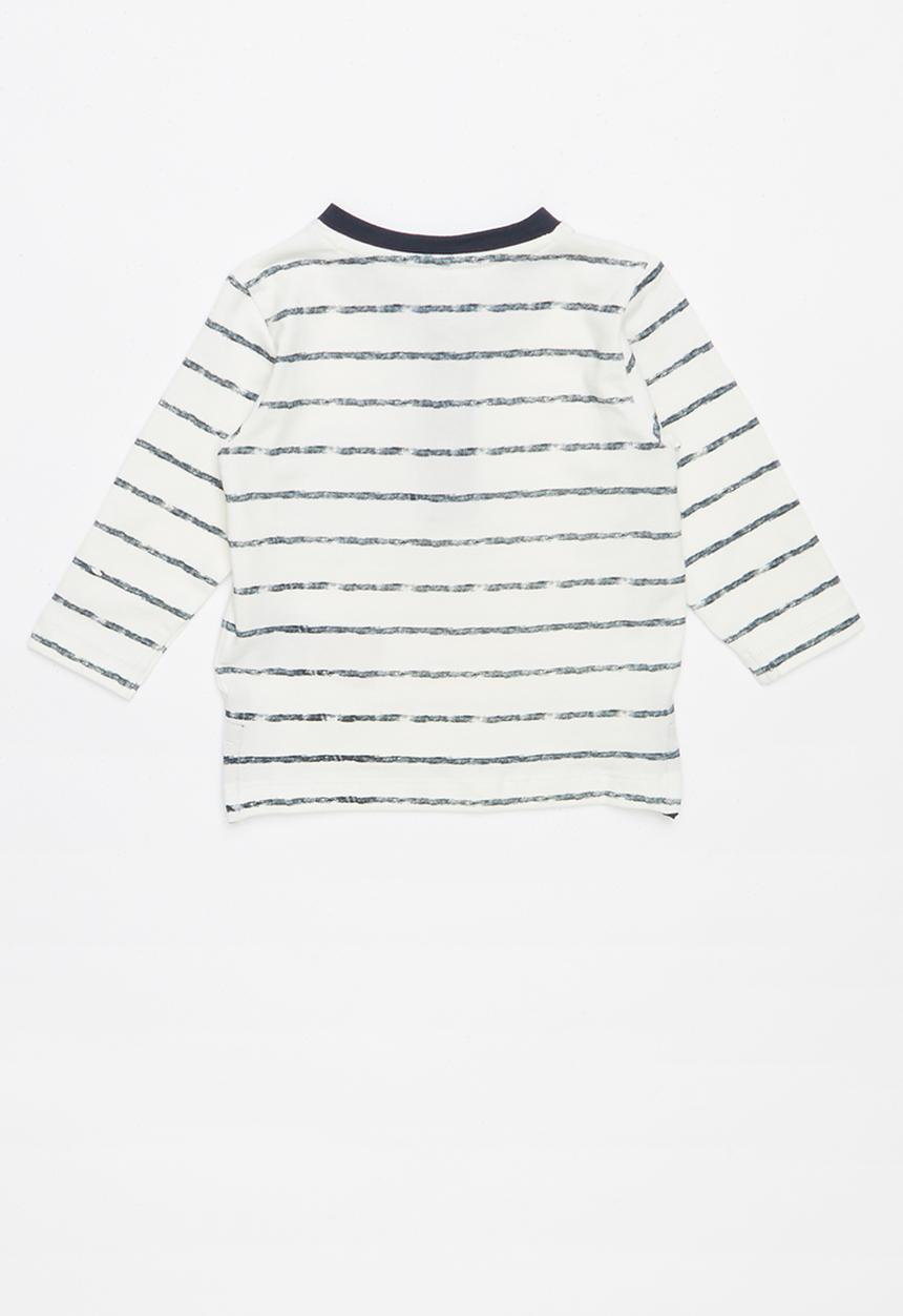 Name It - Faril long sleeve top -  navy & white