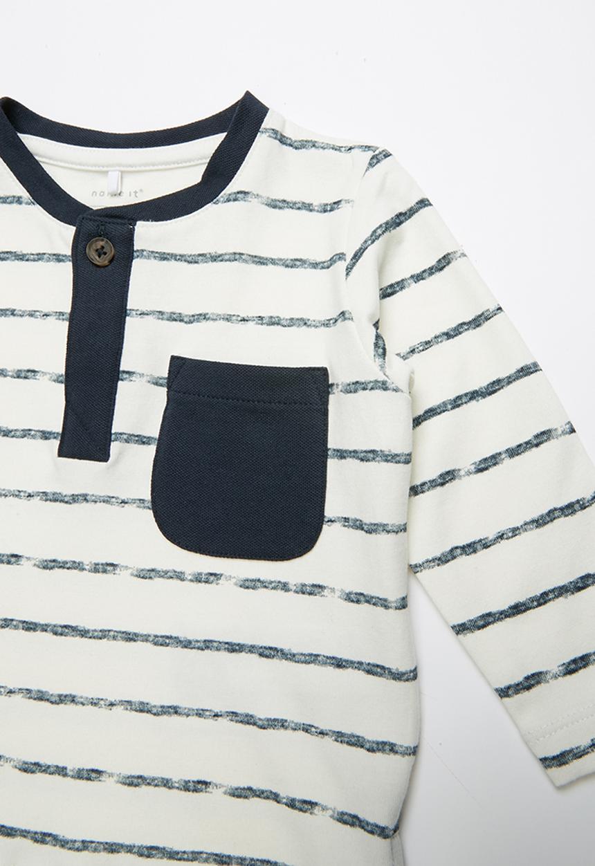 Name It - Faril long sleeve top -  navy & white