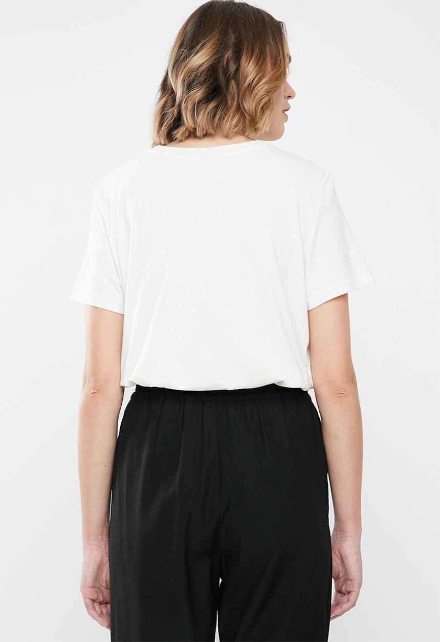 Vero Moda - Sketch short sleeve T-shirt - cream
