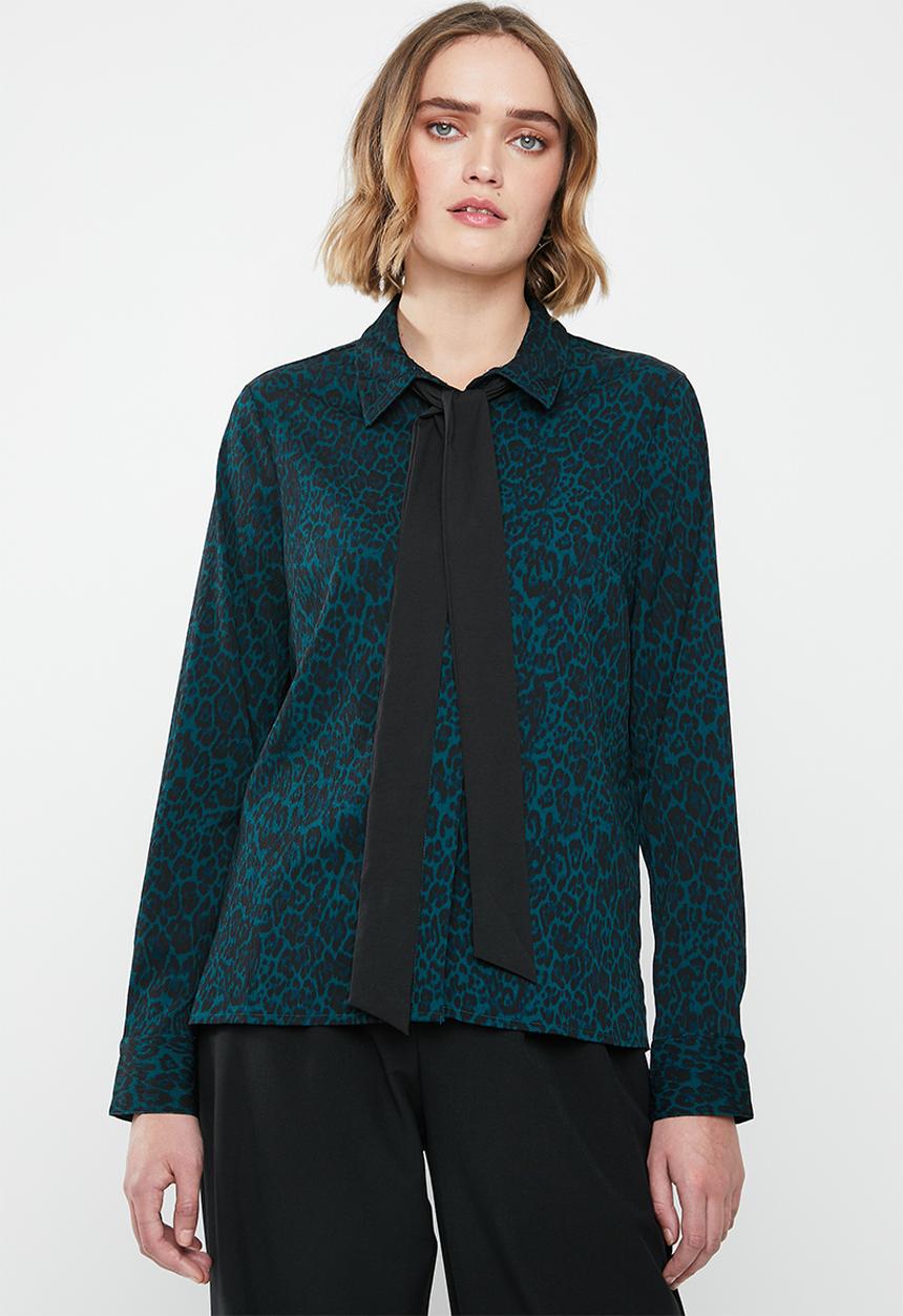 Vero Moda - Katrine bow shirt - black & blue
