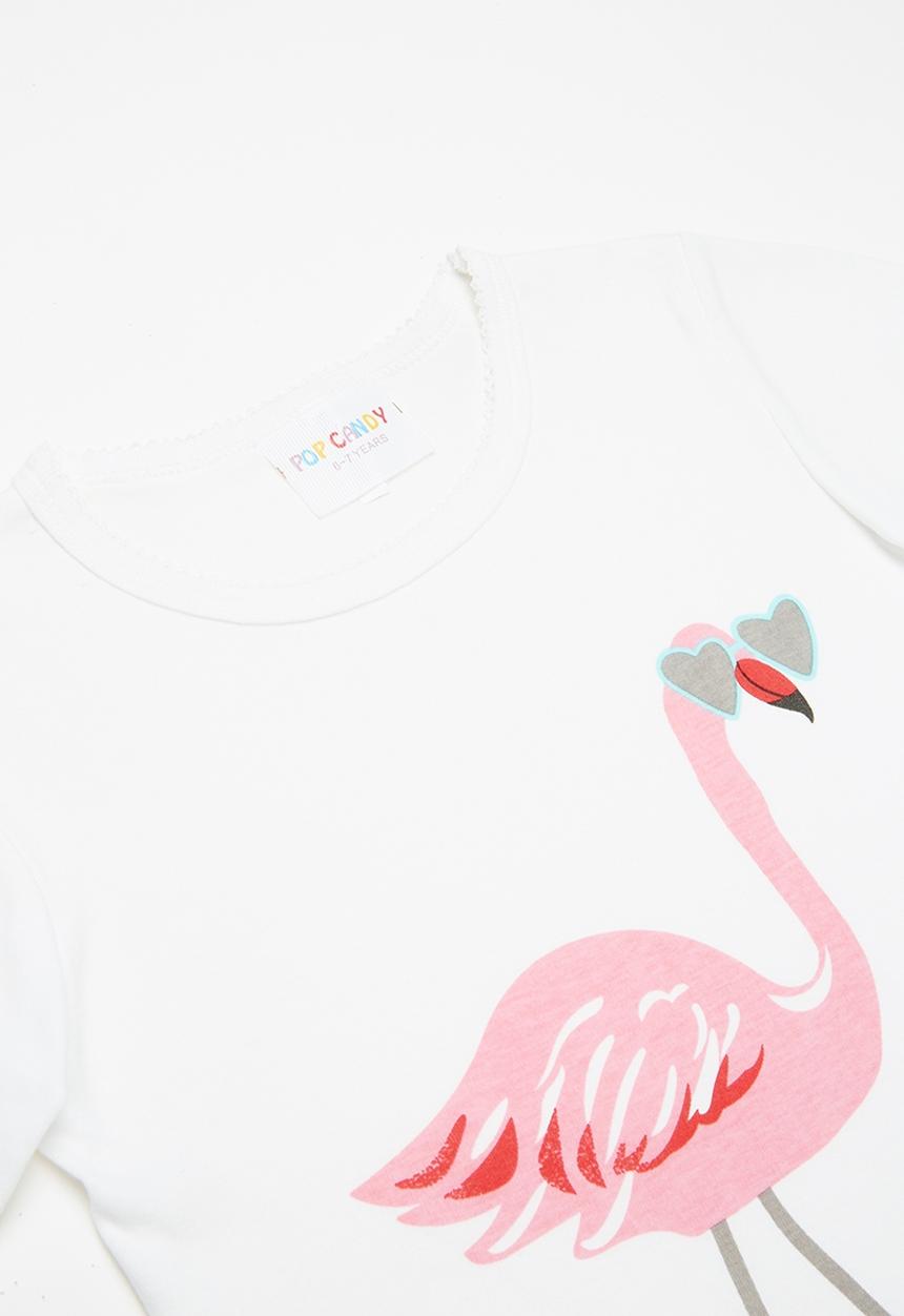 Pop Candy - Short Sleeve Printed Pj Set - red & white