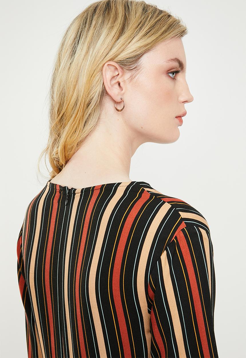 Superbalist - Hi neck dress with cross over front detail - multi 