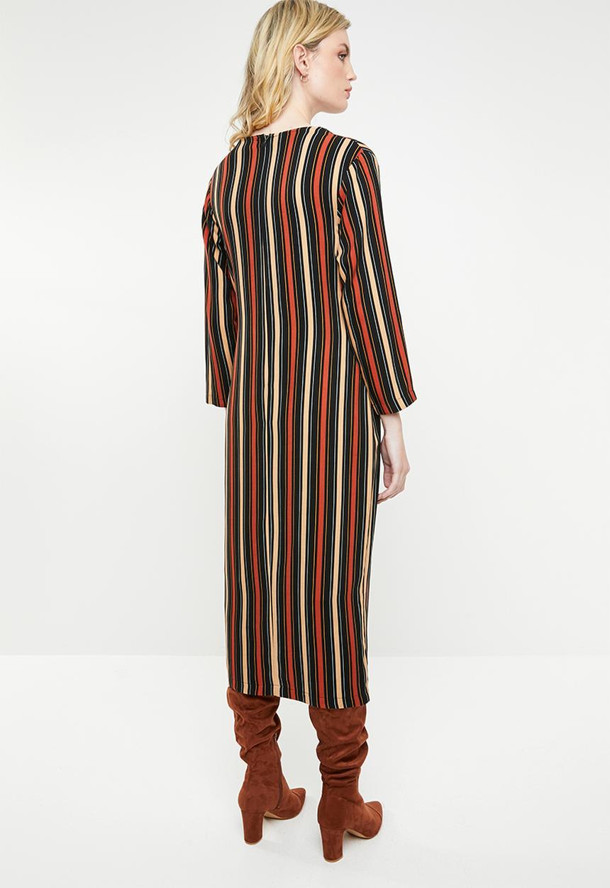 Superbalist - Hi neck dress with cross over front detail - multi 