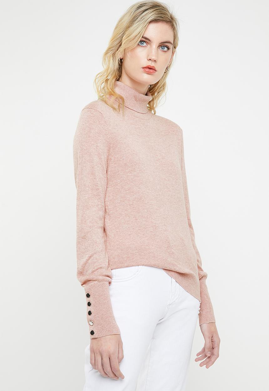 Vero Moda - Milda rollneck button blouse - pink