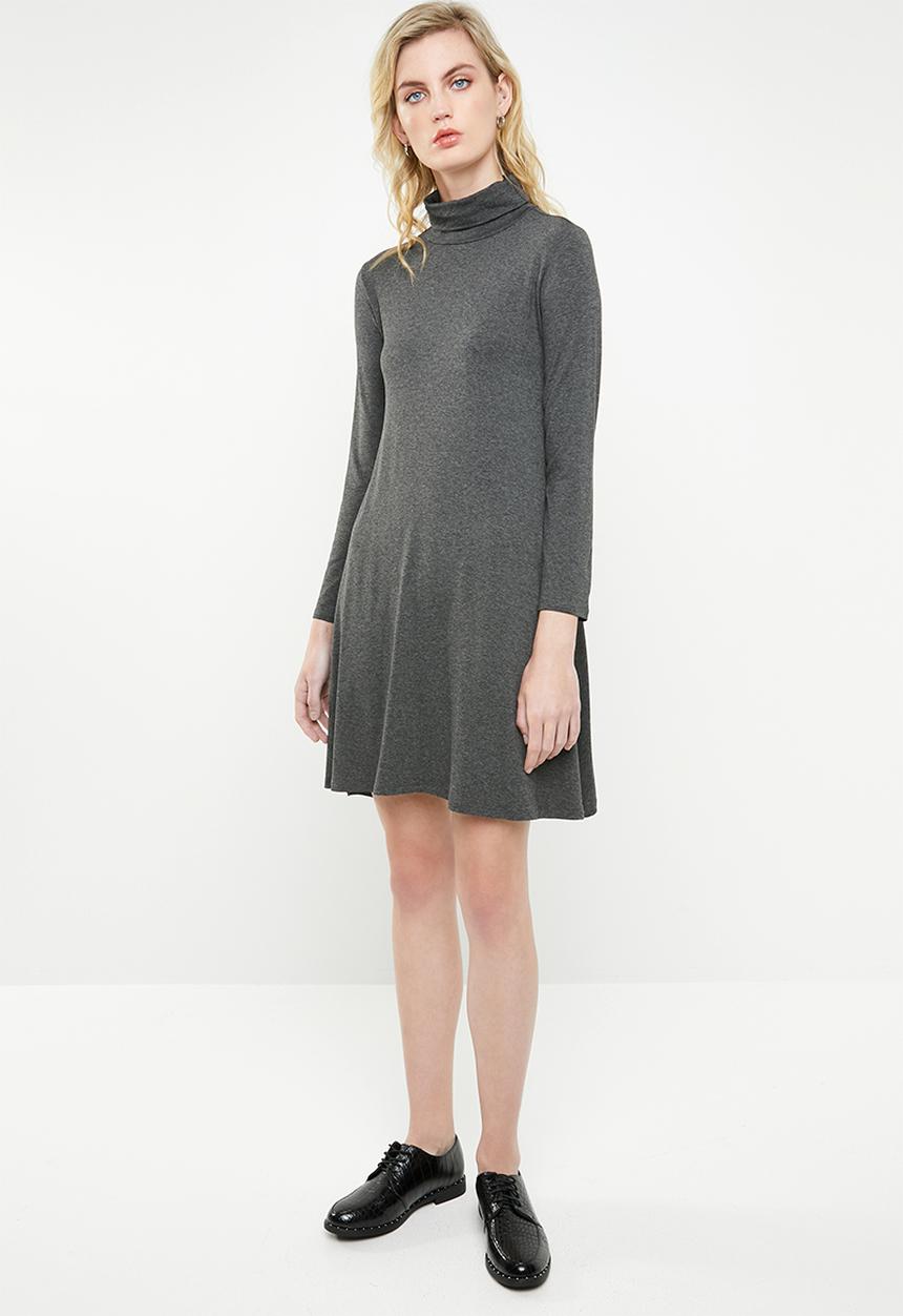 Superbalist - Poloneck trapeze dress - charcoal