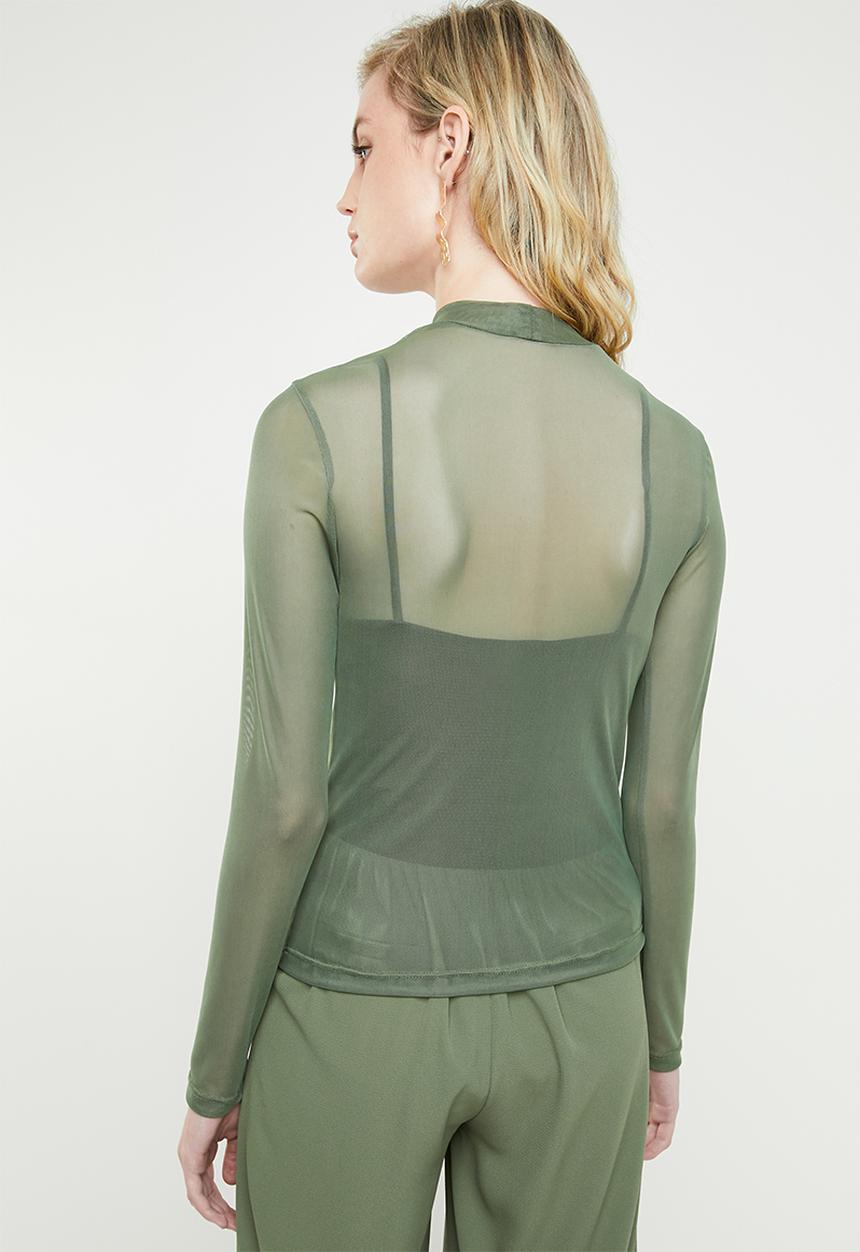Superbalist - Long sleeve mesh tee - green